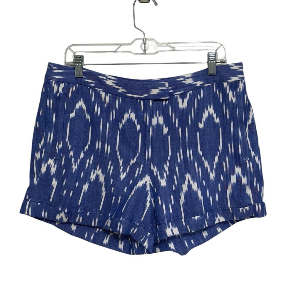 NEW J. Crew 100% Cotton Sunfaded Ikat Print Cuffed Shorts - Size 12
